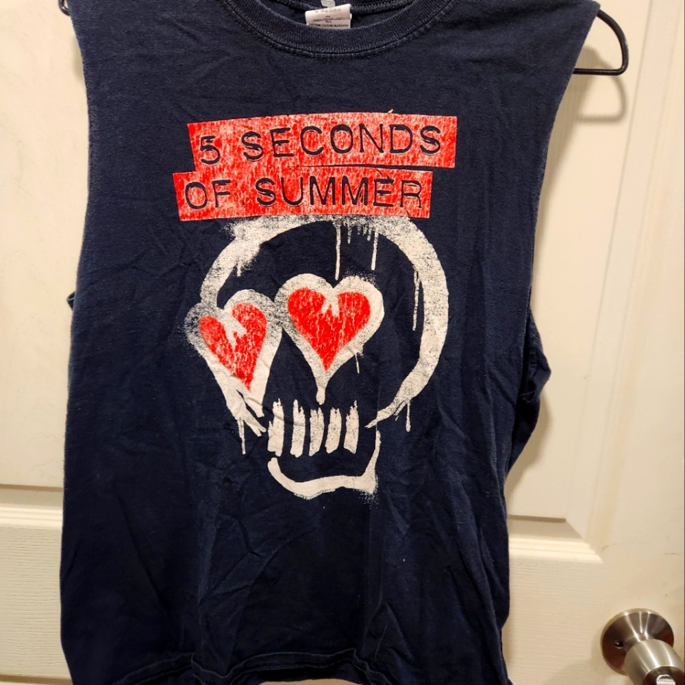 5 Seconds of Summer Kids Navy Sleeveless Top